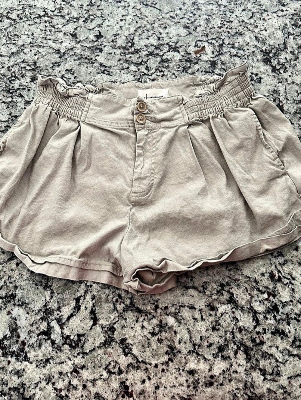 Anthropologie High Waist Shorts in Beige Size 12